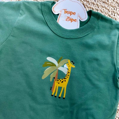 Conj. Camiseta Girafa e Bermuda Safari - Verde